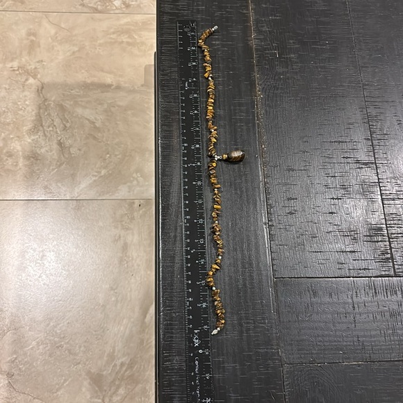 Tigers Eye Brown Stone Chip Bead Beaded Pendant Necklace Focus Creativity - Picture 6 of 7